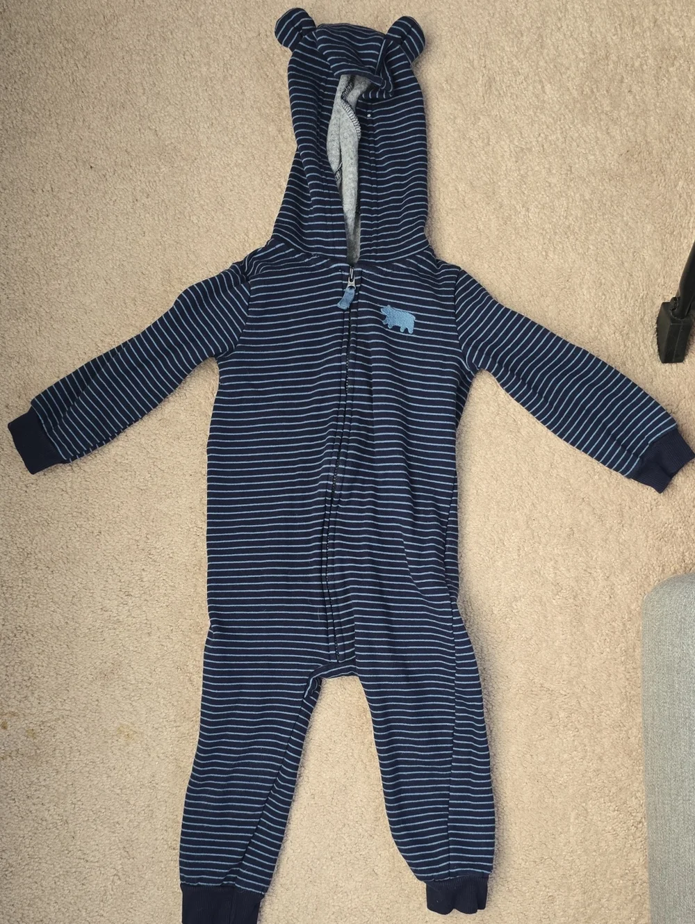 Carter's 24m Blue Fuzzie Sleeper With Hoodie